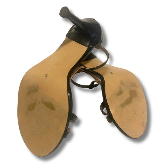 EUC US 8 Black Patent T-Strap Heels - Picture 3 of 5